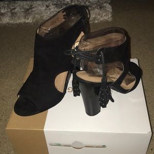 Peep toe booties